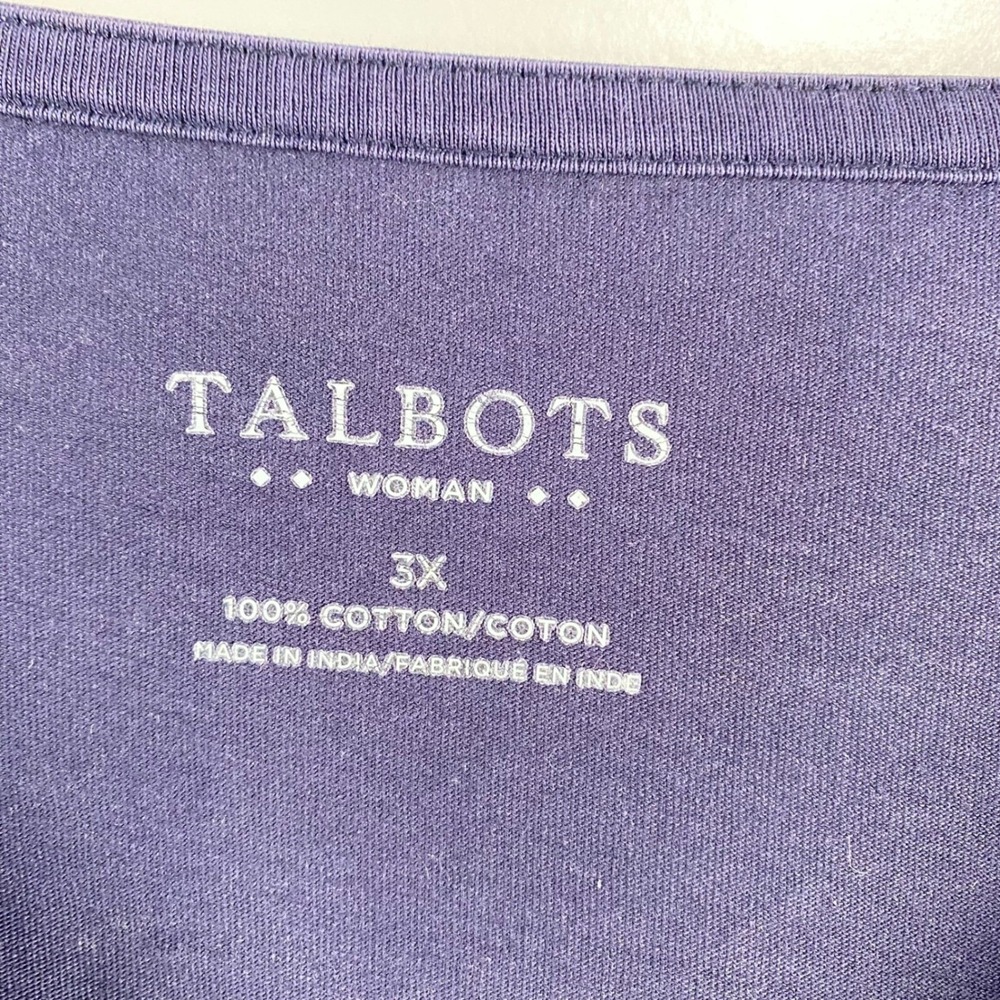 Talbots Womens Embroidered 100% Cotton Top sz 3X Blue Nautical Resortwear Preppy - Picture 2 of 11